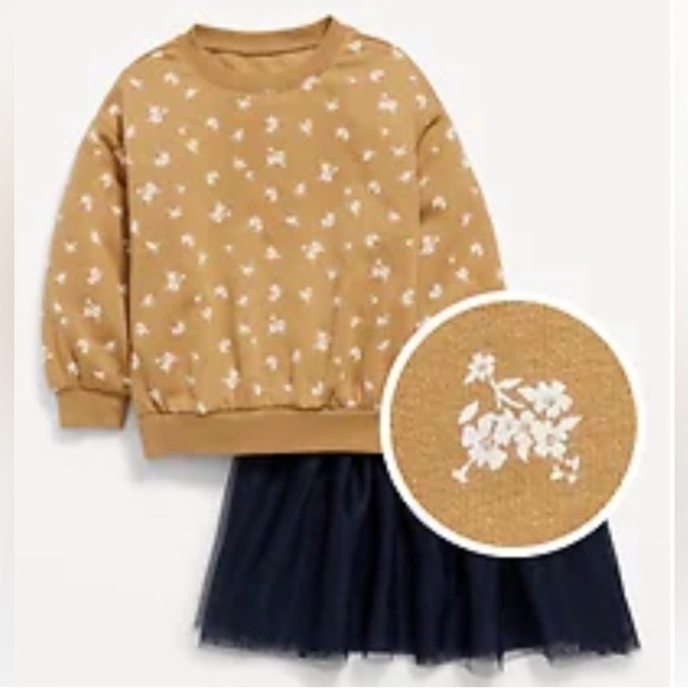 OLD NAVY French-Terry Sweatshirt and Tutu Skirt Girls- 3T